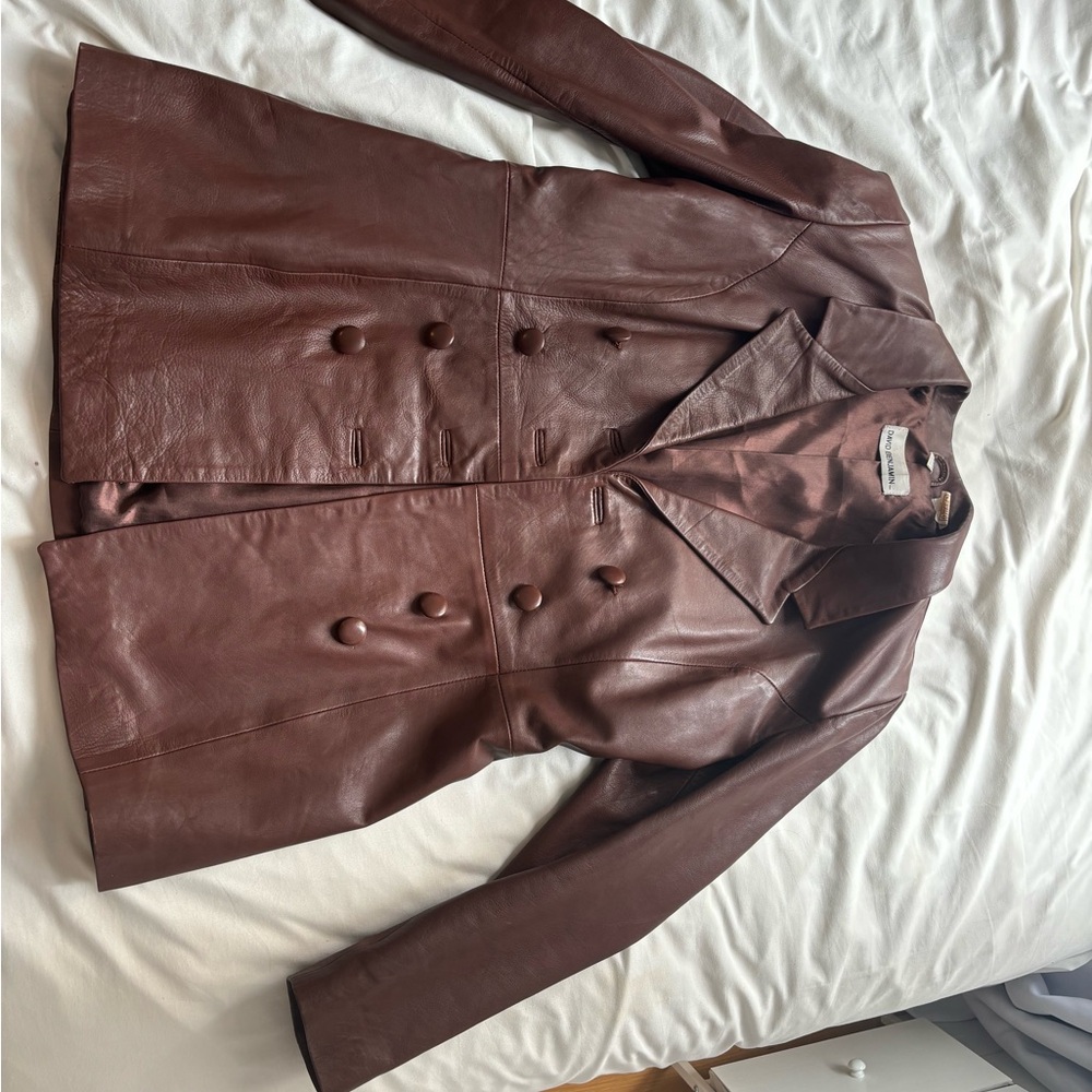 Brown David Benjamin Leather Jacket - image 3